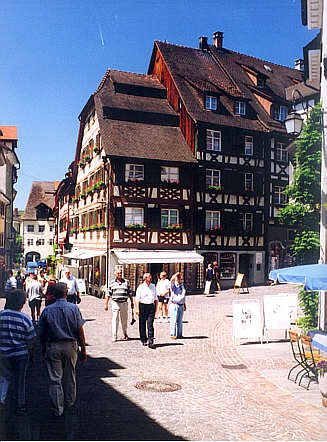 Meersburg, Oberstadt: Fachwerkhäuser am Marktplatz