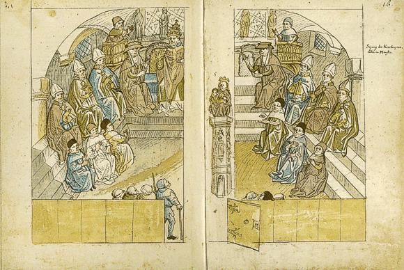 Seite aus der Chronik des Ulrich von Richental. Ein St&uuml;ck Geschichte im Rosentalmuseum. Bild &copy; Tourist-Information Konstanz GmbH