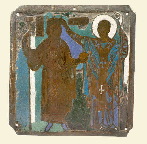 Emailplatte mit Krnung Rogers II.