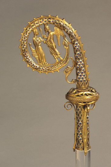 Krümme eines Bischofsstabes. Limoges, zweites Viertel 13. Jh.