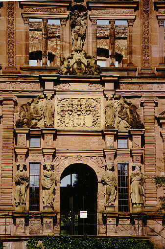 Heidelberg, Schloss, Portal am Ottheinrichsbau