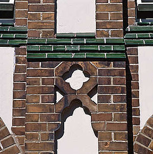 Altes Pumpwerk in Mannheim-Neckarau, Detail der Klinkerarbeiten