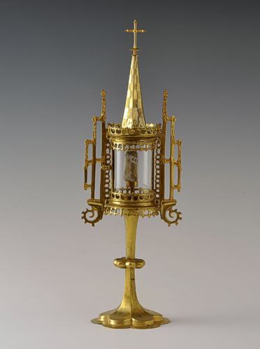 Monstranz mit Benediktsreliquie. N&uuml;rnberg, 1. H&auml;lfte 15. Jahrhundert