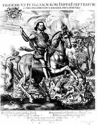 Reiterbildnis des Kurf�rsten Friedrich IV. von der Pfalz. Kupferstich von Jacques Grandhomme, um 1608 