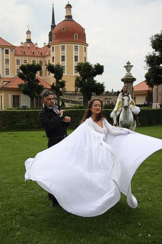 Die Zauberhafte Nacht der Nymphen am Schloss Moritzburg, mit Christian A. Hoelzke, Henriette Ehrlich und der T�nzerin Sabine Jordan.