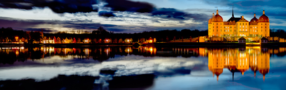 Abendstimmung am Schloss Moritzburg. Foro: Carlo B&ouml;ttger/mor