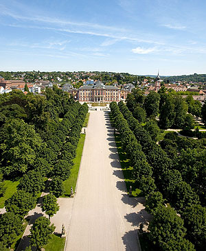 Schloss Bruchsal, Gartenanlage mit Kastanienallee. Foto: Achim Mende/SSG