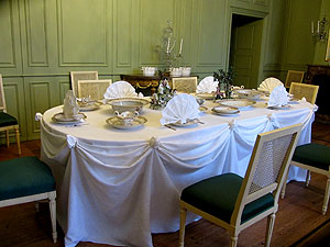 Schloss Schwetzingen: Speisezimmer. Aufnahme noch ohne die Pfauenpastete im Teigmantel. Foto: kulturer.be