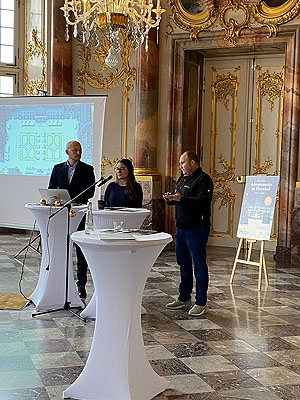 Pressetermin im Marmorsaal des Bruchsaler Schlosses. Foto: Tanja Kroll, SSG