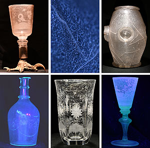 Glaskorrosion, Kollage. Fotos: Hiller/König, ssg