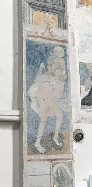 FResko in der Klosterkirche Heiligkreuztal: Heiliger Christophorus. Foto: Anja Stangel/ssg