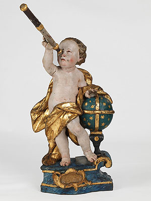 St. Gallen, Stiftsbibliothek, Putto mit Fernrohr, um 1770