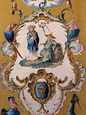 Schloss Bruchsal, Chinesisches Motiv auf einem Savonnerie-Teppich. Foto: kulturer.be