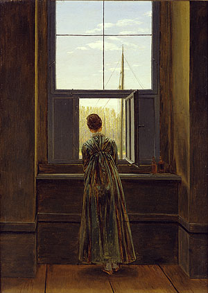 Caspar David Friedrich, Frau am Fenster, 1822. Öl auf Leinwand, 45 x 32,7 cm. Staatliche Museen zu Berlin, Nationalgalerie / Fotograf: Jörg P. Anders
