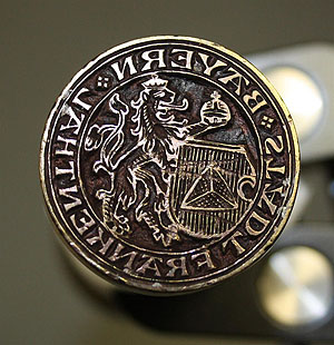 Dienstsiegel der Stadt Frankenthal, spiegelbildliche Abdruckfläche