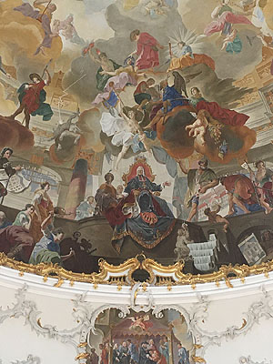 Schloss Bruchsal, Deckenfresko im Kuppelsaal.