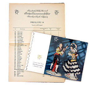 Produktkatalog sowie die dazugehörige Preisliste der Porzellanmanufaktur F.W. Wessel (1949–1958)