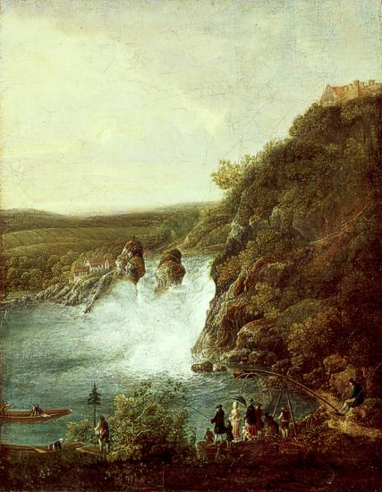 Johann Jakob Schalch, Der Rheinfall vom Zürcher Ufer aus, um 1780